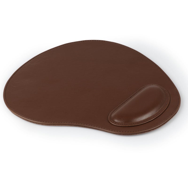Londo PU Leather Oval Shape Non-Slip Mousepad with Wrist Rest Support, Waterproof Surface, Comfort Memory Foam, Light Ergonomic Design Mouse Pad for Laptop, Desktop - Image 4